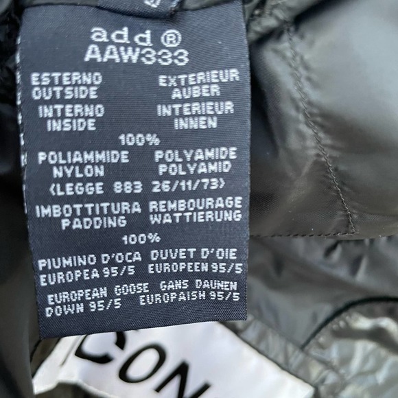 ADD Coat Goose Down Puffer Black US Size 2 Long ICON 10 Shiny - Picture 8 of 11